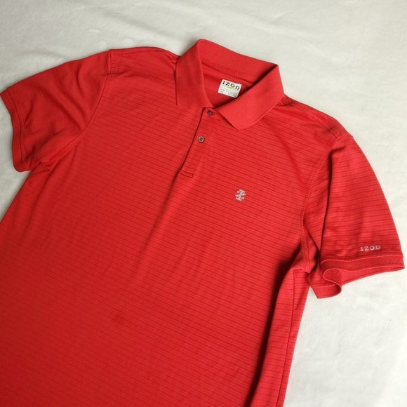 IZOD Golf Polo Shirt  Mens Size XL Red Polyester  Short Sleeve - Picture 1 of 12
